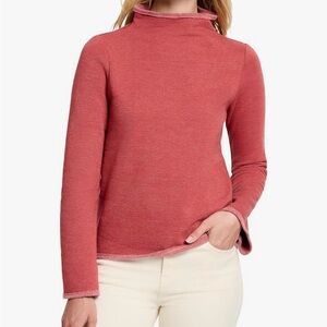 NIC+Zoe Womens Lounge Around Top Red Turtleneck